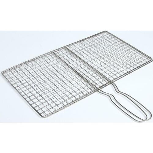 2pcs) Stainless Steel Barbecue Fish Grill BBQ Meat Fish Wire Meshes Grill Basket