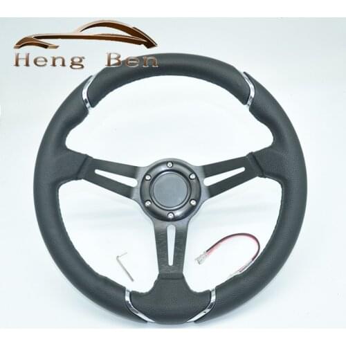 New Style Nard Black Red Stitch Steering Wheel For Racing Car 350MM fashion personality steering wheel