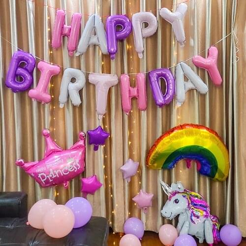 Happy Birthday Balloons Set for Kids Girl Boy Wife Women Balloon Home Decorations Party Supplies Baby Shower