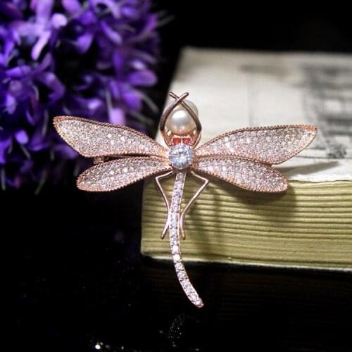 Custom Made A603314 Pearl Butterfly Brooch Pendant High Quality Jewelry