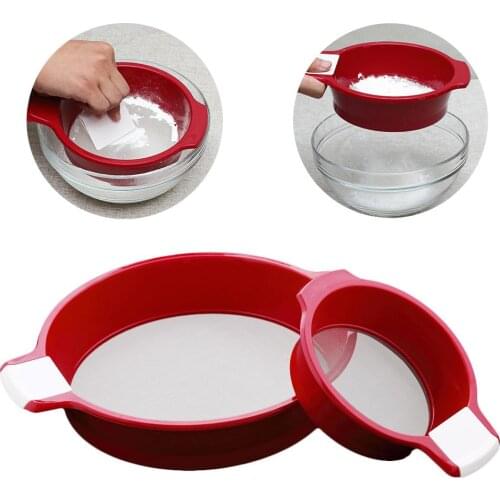 Stainless Steel Fine Mesh Flour Sugar Sifter Sieve with Scraper Kitchen Colanders Tool Juice And Tea Strainer Cooking Tools