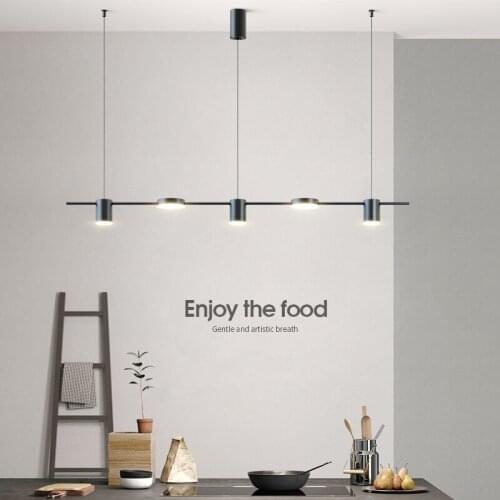 Modern Minimalist Restaurant Pendant Lamp Bar Chandelier Dining Living Room Creative Long Shape Pendant Lights Kitchen Hanglamp