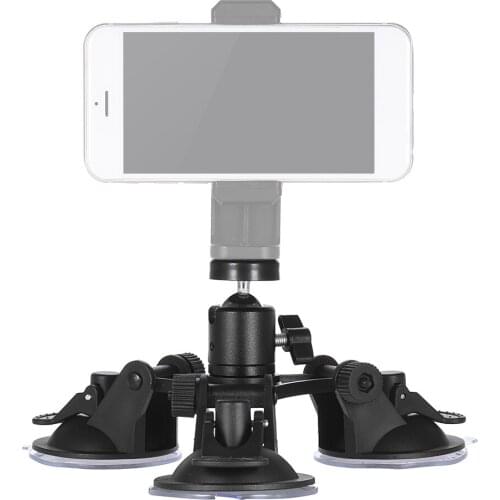 Sports Camera Triple Suction Cup Mount Sucker with Tripod Mount Adapter Action Camera Mount for GroPro Hero 5/4/3+/3 Xiaomi Yi