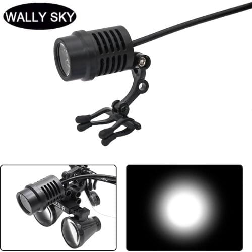 50000LUX LED Headlight White Light Spotlight for Surgery Medical Dental Loupe Head Lamp Light with Clips Chargeable Power Bank