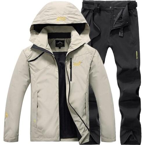 Outdoor jacket men spring autumn thin sports suit windproof waterproof large size Mountaineering Windbreaker hiking pants & coat