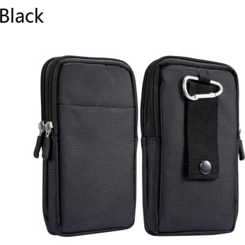 Universal For All Below 4.7-6.9 inch Mobile Phones Pouch Outdoor 2 Zippers 3 Pockets Wallet Case Belt Clip Bag For smartphone