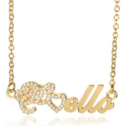 Personalized Zircon Creativity Name Necklaces For Women Cute Crystal Heart With Name Choker Jewelry Gifts 2021