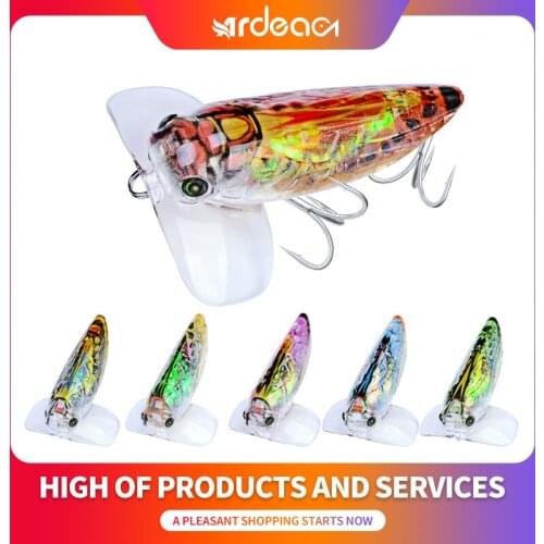 Ardea 55mm 8.5g 1Pcs Hard Lure Popper Insects Artificial Plastic Vibrations Sinkingwater Cicada Bait Wobblers Bass Fishing Lures