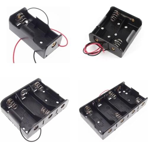 1Pcs 1x 2x 3x 4x C-type Battery Holder Storage Box Case With Wire Lead 1 2 3 4 Slot C-type Battery Container Power Case For DIY