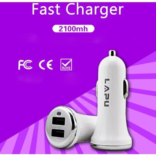 10pcs Quick Charge 3.0 USB Car Charger For iPh Dual USB Fast Car Charging Mobile Phone Charger Adapter