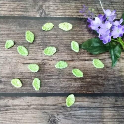 10PCS Vintage Lace Green Leaf Applique Cotton Handmade Crochet Clothes Sew Patches Trim For Women Dresses DIY Sewing Supplies