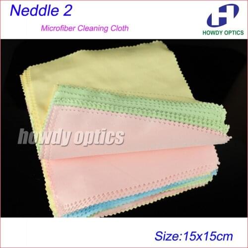 100pcs 175gsm 150x150m Neddle 2 Colorful lens wiping cleaning cloth eyeglasses glasses microfiber cleaning cloth Free Shipping