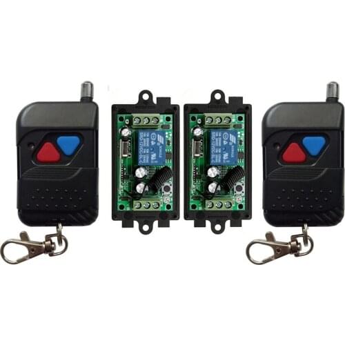 2017 DC 9V 12V 24V 1 CH 1CH RF Wireless Remote Control Switch System,315 MHZ 2pcs (Back) Transmitter + 2pcs Receivers,Latched