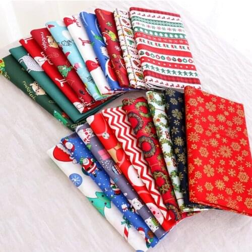 50*40cm Christmas Patchwork With Printed Quilted Quilt Fabric For Sewing Accessories DIY Needlework Handmade Pillowcase
