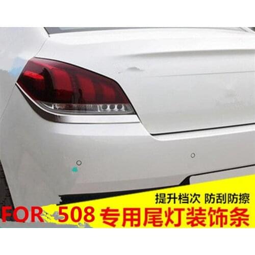 ABS Chrome After headlight Lamp Cover for 2011-2014 Peugeot 508 Car styling