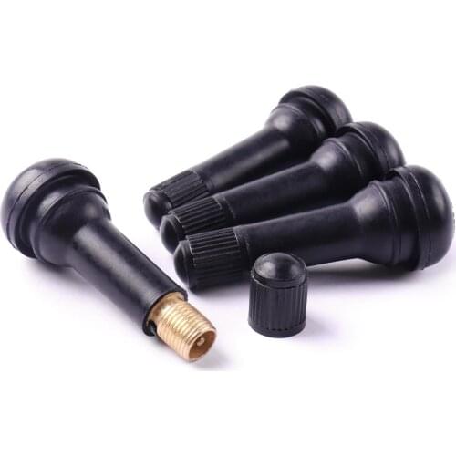 Hot Sale 1/4/10pcs Rubber 6MM Bicycle Car Wheel Tire Valve Stems with Caps Black Tubeless Tyre Rubber Valves With Dust Caps