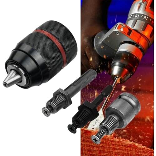 Keyless Drill Chuck 2-13mm 1/2-20UNF Electric Screwdriver Impact Driver Chuck And SDS Plus Square Female Adaptor