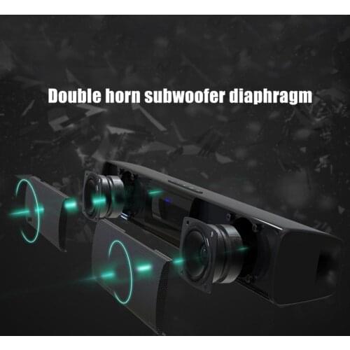 Bluelans BS-28A Portable Bluetooth Stereo Speaker FM Radio TF Card Home Theater Soundbar Desktop TV Sound