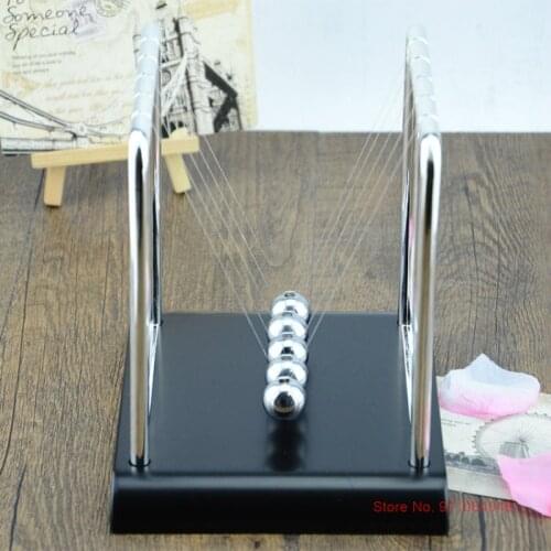 Large Square Newton Pendulum Teaching Props Newtons Cradle Balance Ball Physics Science Pendulum Desk Toy Gift Home Decoration