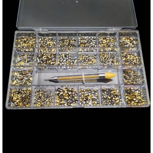 400pcs/box Hight Quality Glass Crystal Stone Decoration Design Flatback Nail Art Fancy Rhinestone