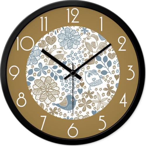 Country retro mute wall clock European household clocks living room bedroom creative quartz clock personality clock