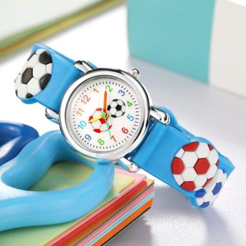 Kids Pattern 3D Relief Childrens Watch Cartoon Basketball Football Pattern Cute Boy Sports Watch Girl Rubber Wristwatches