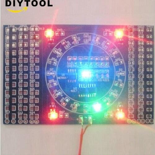 DIY CD4017+ NE555 Rotating LED SMD Soldering Practice Skill Training Board ATF