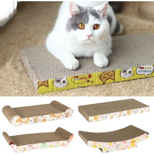 Cat Scratch Board Straight/S/W big cat scraper Double-Sided Durable Pet cat Scratcher Pad Bed Mat With Catnip Claw Care Cat toy