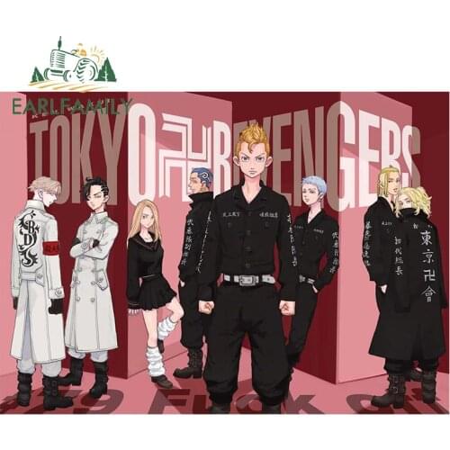 EARLFAMILY 13cm x 9.3cm Anime Post Car Sticker for Tokyo Revengers Decal Laptop Vehicle Wall Decoration Vinyl Waterproof Wrap