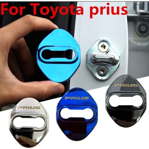 FLYJ 4PCS Car Door Lock Buckle cover Latch Stop Anti Rust Door Lock cover Protect Buckle Cover For Toyota prius 2016-2019