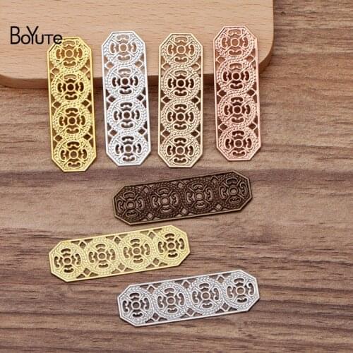 BoYuTe (100 Pieces/Lot) 15*47MM Metal Brass Filigree Findings Diy Hand Made Jewelry Making Materials