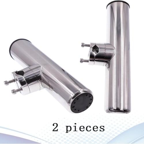 Hot Sale 2pcs 316 Stainless Steel Clamp On Fishing Rod Holder Set For Marine Boat 22 ~ 26mm Rails Tube 7/8'' to 1'' Rails