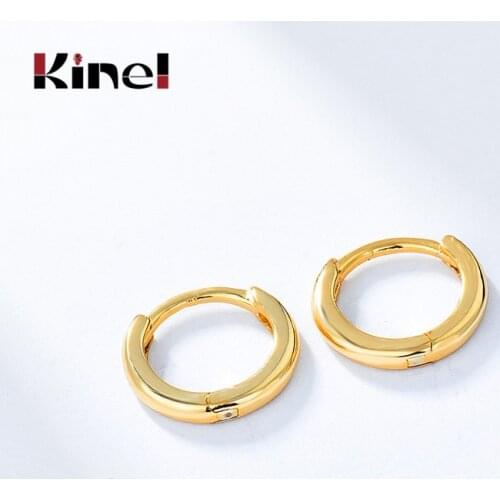 Kinel Real 100% 925 Sterling Silver Minimalist Round Mini Earrings for Fashion Women Jewelry Accessories 2020 New