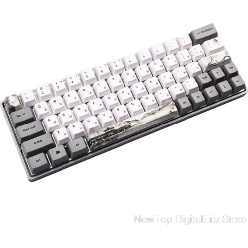 73 key Ink Dye-Sublimation Keyboard Keycaps PBT OEM Profile Russian Keycap GH60 Jy17 20 Dropship