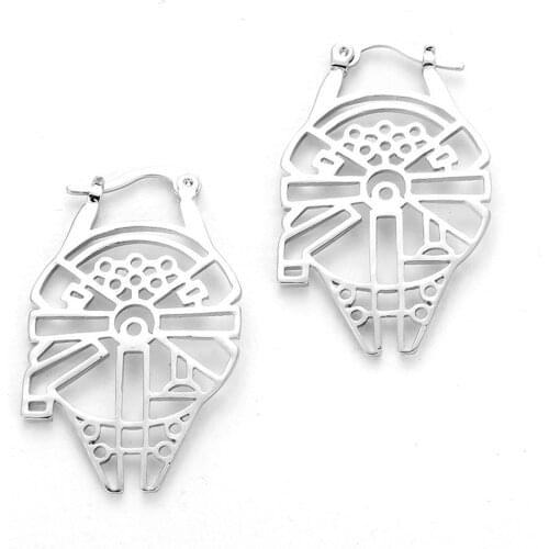 Millennium Star Earrings Silver Plated Spaceship Earrings Jewelry Accessories