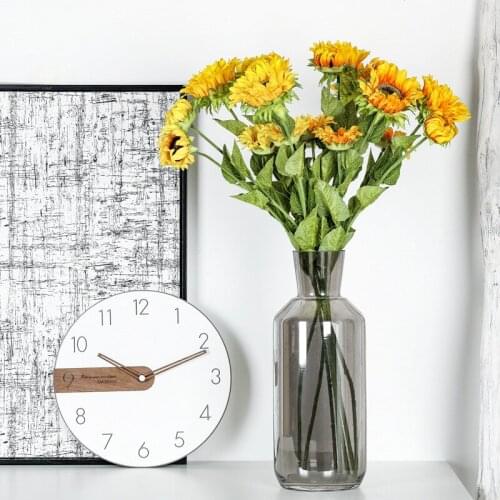 Simulation 3Heads Sunflower Artificial Flowers Decoration Home Silk Flowers Wall Wedding Decor Garden Decoration Jungle Greenery