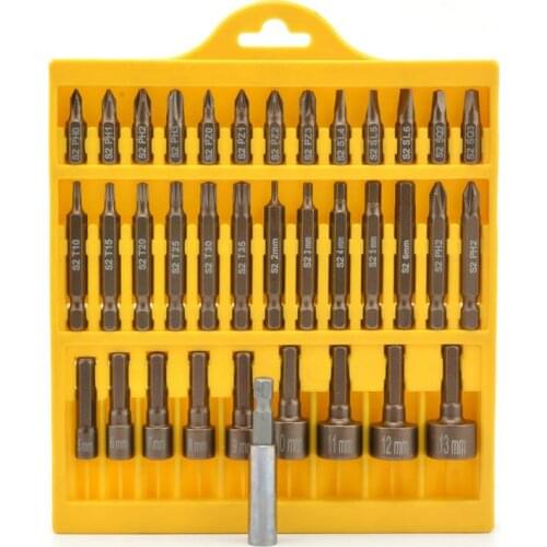 36pcs Hex Slotted Phillips Precision Screwdriver Set with Torx Gamebit Bits Tri-wing Triangle tool repair box Hardware Repair