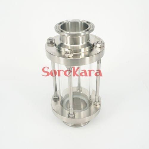 Fit 51mm Pipe OD 2" Tri Clamp SS304 Sanitary Flow Sight Glass Dipoter Homebrew