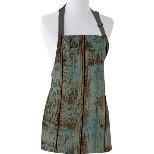 Retro Wood Grain Texture Kitchen Aprons BBQ Bib Apron for Cooking Baking Restaurant Pinafore Home Christmas Decorations