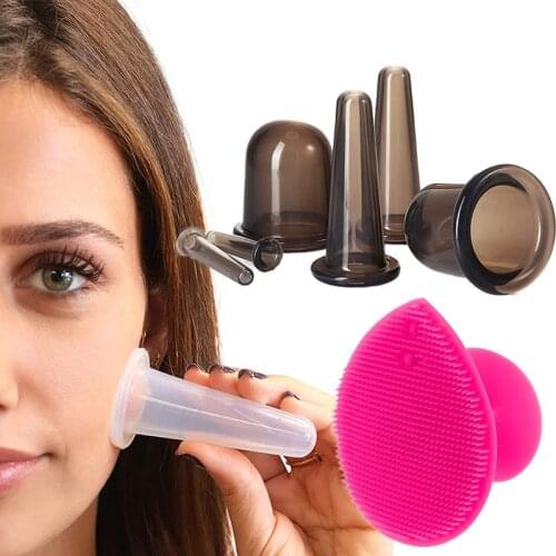 Silicone Face Lift Devices Vacuum Cupping Anti Cellulite Suction Cup Massage for Face Back Neck Massage Slimming Reduce Wrinkles
