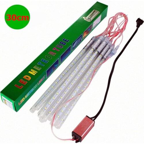 10tubes 30CM Meteor Shower Rain Tubes DC7/12V LED String Lights Outdoor Waterproof IP65 US/EU Plug Christmas Wedding Party Decor