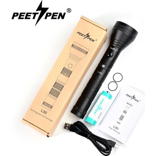 LED Flashlight USB Rechargeable Torch 1200 Lumens Waterproof Side Switch Flashlight Outdoor Light for Camping