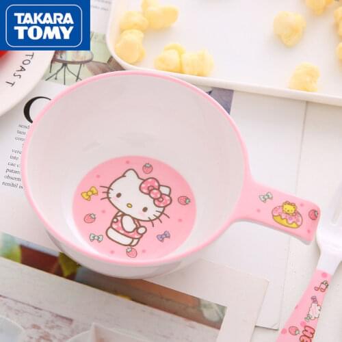 TAKARA TOMY cute cartoon baby eating bowl simple and creative personality with handle anti-scalding household bowl