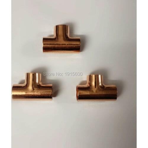 1/2 " 12.7mm Tee/Equal Tee 3 ways red copper brass fitting refrigeration parts air condition fittings pipe fitting