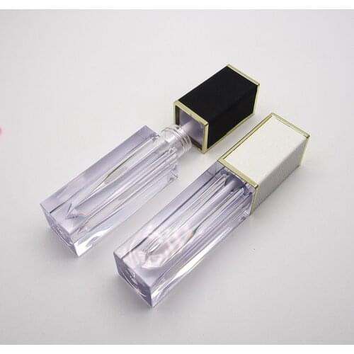 4ML 4.5ML Lip Gloss Tubes with Wand Black White Square Cosmetic Lip Gloss Containers Clear Empty Lipgloss Tubes 30pcs 50pcs