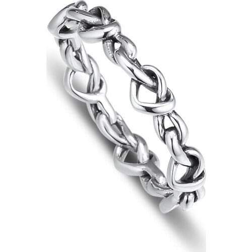 Knotted Hearts Band Ring Woman DIY Sterling Silver Jewelry Rings For Jewelry Making Mothers Day Gift Ring