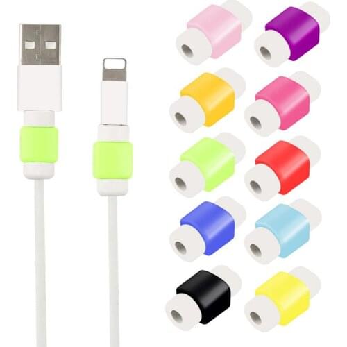 1pc Cable Protector Data Line Colors Cord Protector Protective Case Cable Winder Cover For IPhone USB Charging Cable Accessories