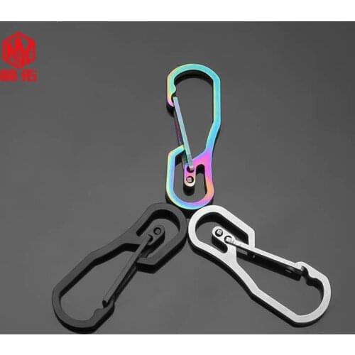 1PC Multicolor Stainless Steel Keychain Quick Hook Hanging Buckle Outdoor Portable Keychain EDC Tool