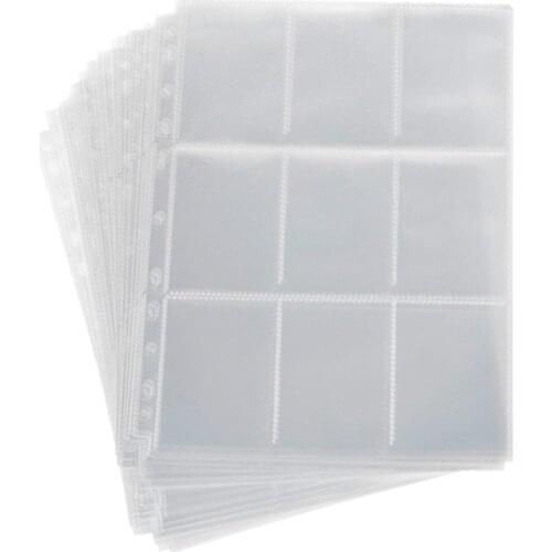 10 Sheets (90 Pockets) of Premium 9 Pocket Page Protectors for Pokemon Cards,Gathering Cards, Super, etc