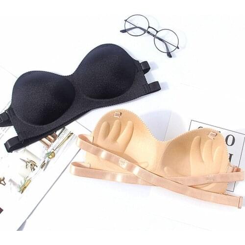 Seamless One-piece Tube Tops Women Removable Pads Intimates Basic Black/Skin Womens Strapless Bra Bandeau Tube Top